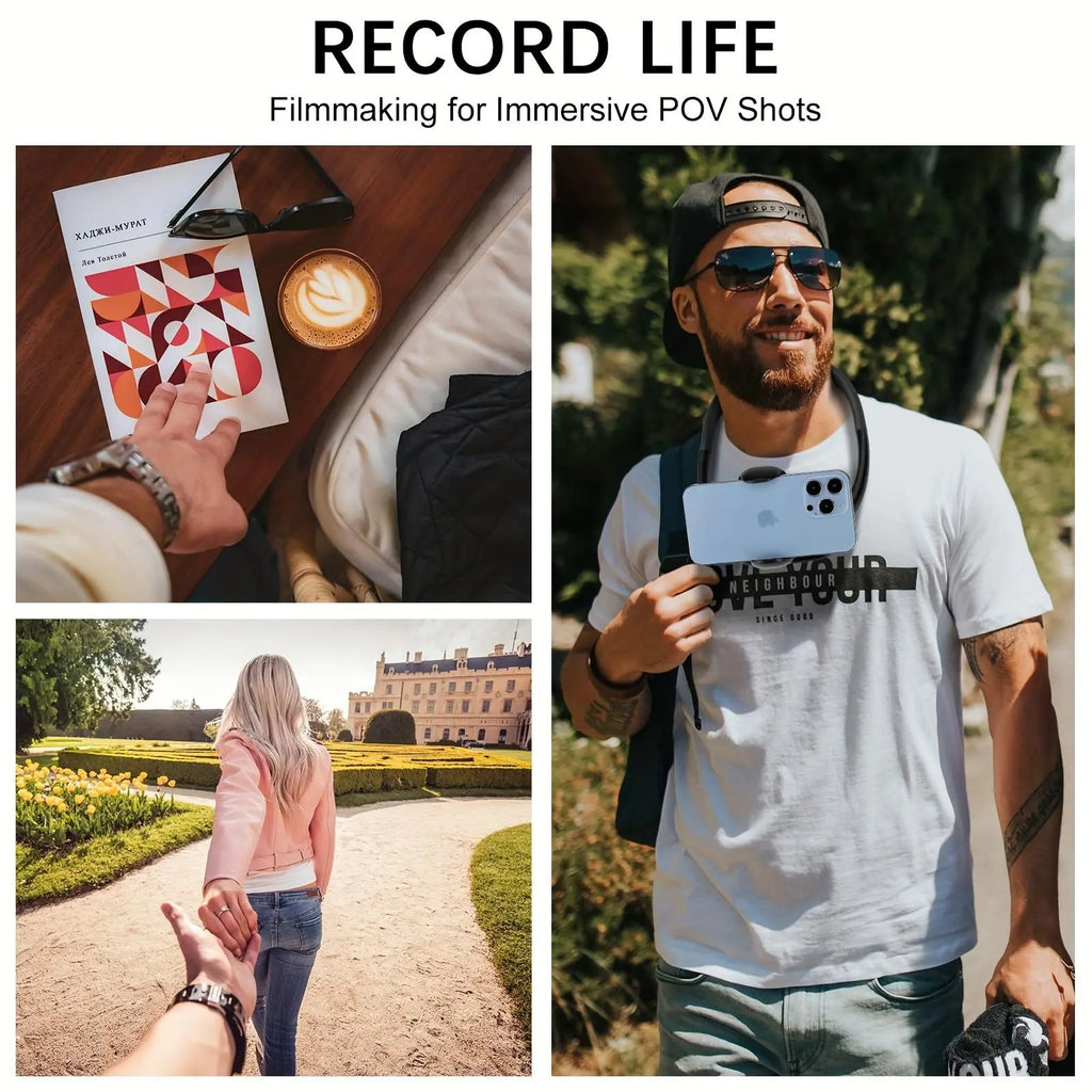 Silicone Neck Phone Holder, Hands-Free Adjustable Flexible Gooseneck Phone Mount, Video Recording Bracket for 4.7-6.7 Inch Phones, Cellphone Selfie Tripod, Portable, Selfie Stand Mount, Selfie Accessories