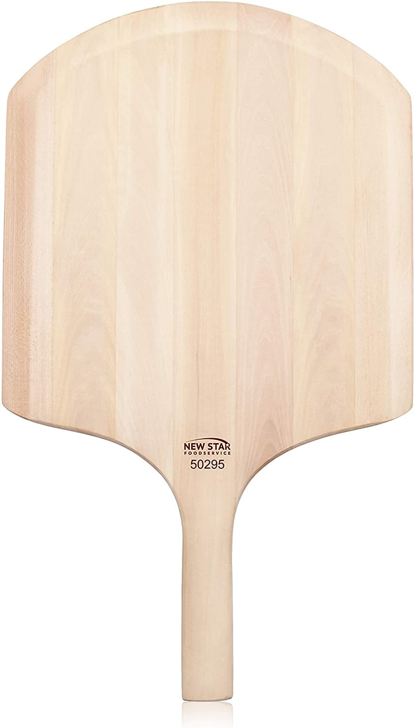 50295 Restaurant-Grade Wooden Pizza Peel, 16" L X 14" W Plate, with 8" L Wooden Handle, 24" Overall Length