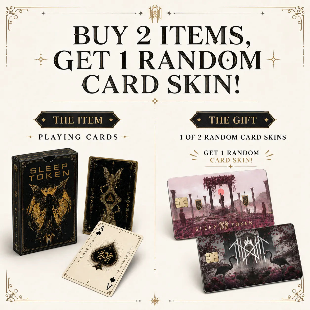 Sleep Token Playing Card Deck - Enchanting Rock Music Collectible for Gamers and Fans | Perfect Gothic Fantasy Gift