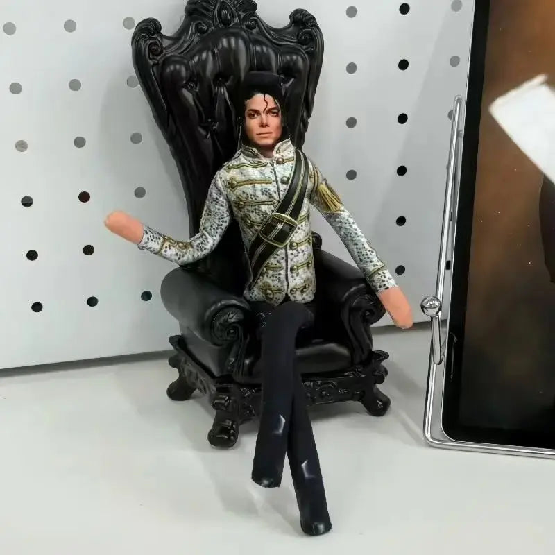 11 Inch Michael Jackson Role-Playing Prop Doll, Plush Toy, Abstract Jointed Figure for Room Decor, Gift Idea, Trendy Character Accessory（6Pcs)