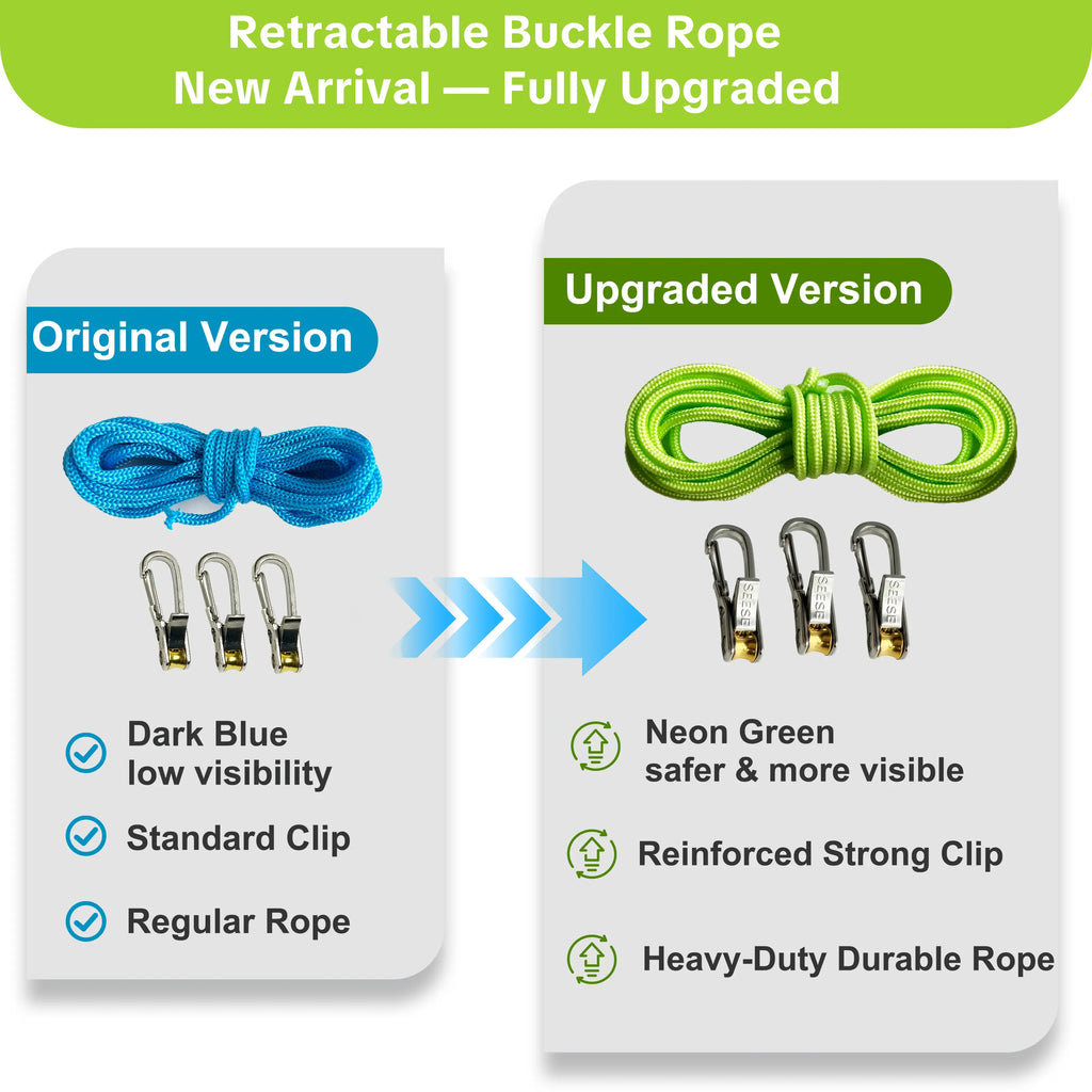 SEESE Retractable Buckle Rope-Adjustable Ropes 2026 New Rope Roller with Accessory Cord - Easy Secure Tie down for Outdoor,Camping, Marine Rope,And Boating Guy Lines ,Tools Gadgets,Truck Stuff ,Car Essentials