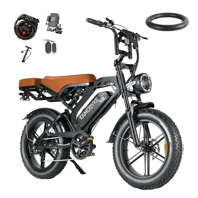 【NEW】TAMOBYKE Moped Style 1500W/2000W E-Bike,Max Speed 30Mph/34Mph,34-80Miles PAS Range,48V15.6Ah/20.8Ah Battery,Built-In Alarm,Color LCD Display, Support Cruise Control, Setting Speed Limit, NFC & Password Unlock, 20'' Fat Tire，Ul Safety Certified.