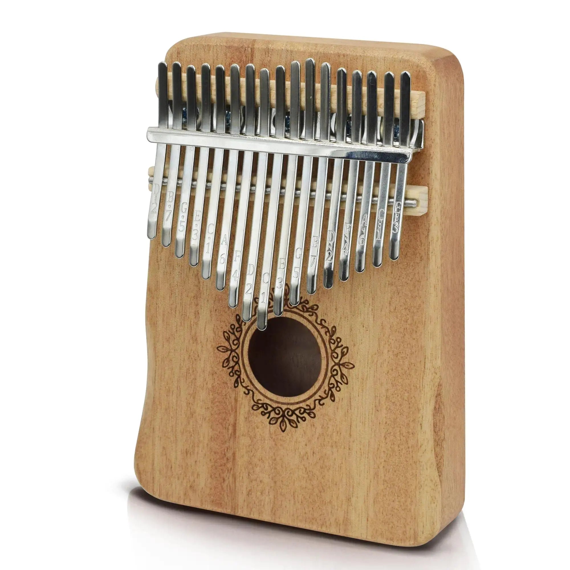 Kalimba Thumb Piano 17 Keys, Portable Mbira Finger Piano Gifts for Kids and Adults Beginners Wood,Summervibes