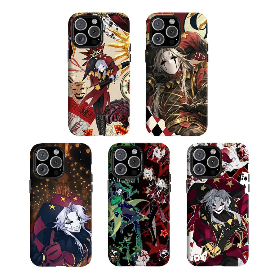 Y-The Freak Circus White Hair Jester Custom Rubber Anti-Drop Phone Case - Durable Protection & Resistance Smartphone Accessory, Compatible with Iphone 11-17 Pro Max, Samsung S22-S25 Ultra, Ideal for Christmas Gifts