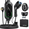 Portable Level 2 EV Charger - 40Amp Car Gadgets, 240V 9.6Kw High Efficiency Heavy Duty Fastcharging Vehicle Battery Charger, Adjustable Current, Timing Delay, NEMA 14-50 Plug, 25FT Cable for J1772 Bevs/Phevs
