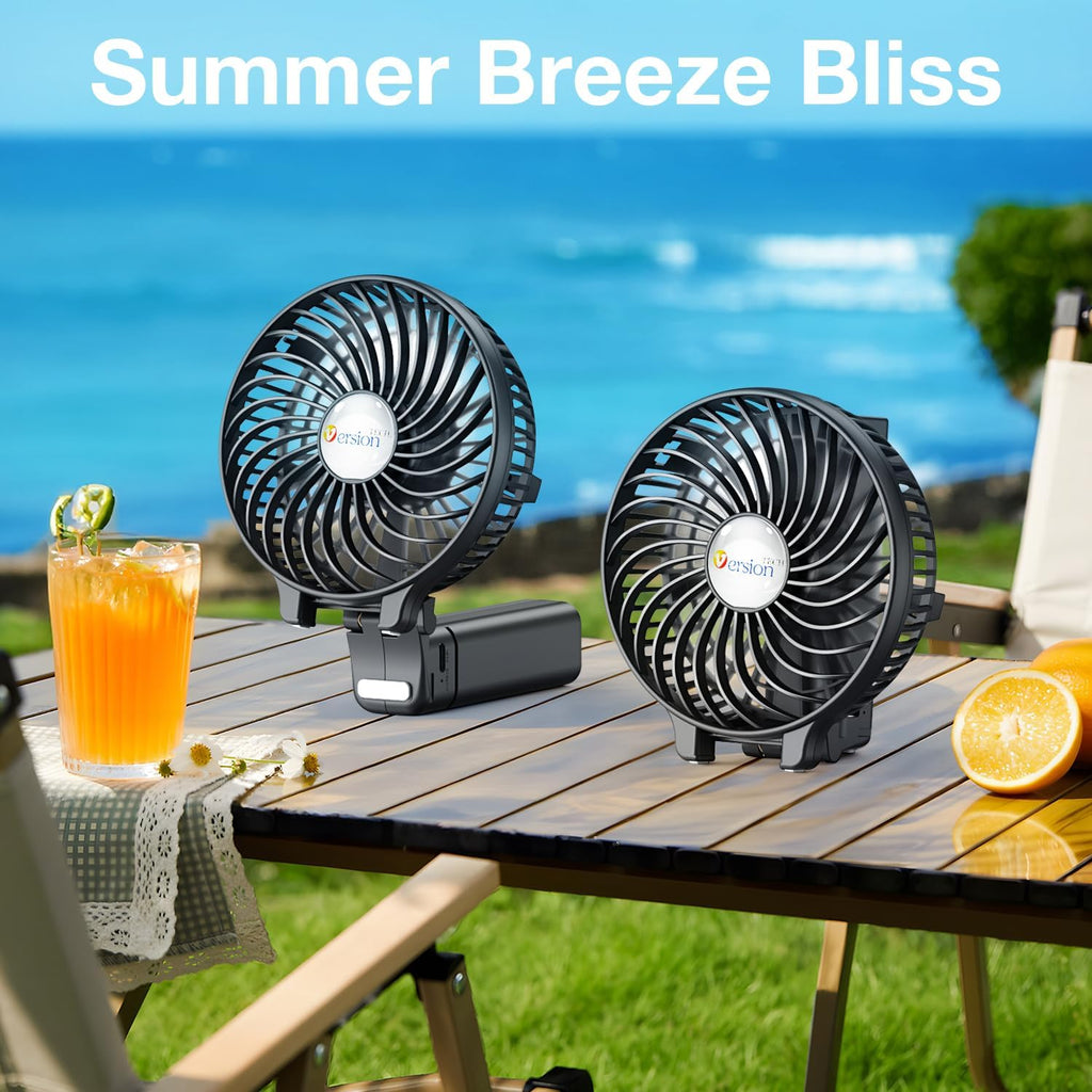 Portable Handheld Fan, Powerful+Durable+180° Foldable, Mini Hand Fans with USB Rechargeable Battery Operated Cooling Accessories for Personal Use, Travel, Office Black