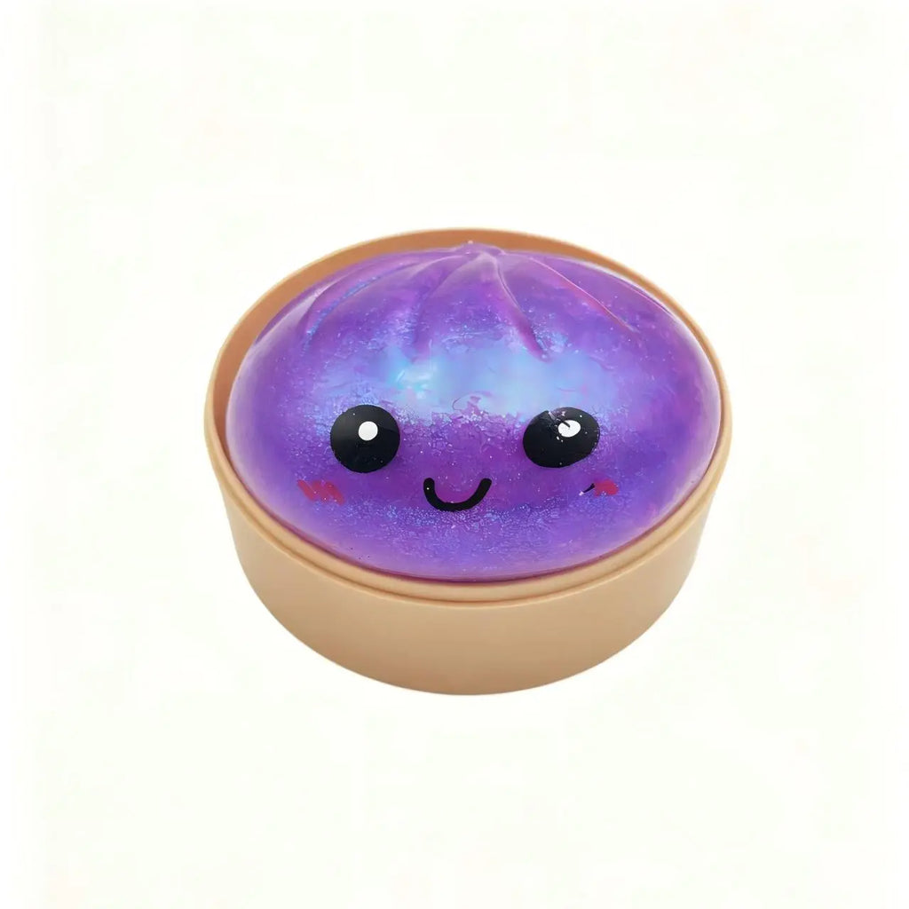 Rui Rui Cute Squishy Dumpling Fidget Toy - Soft TPR Mini Squishies Toys with Mini Steamer Basket, Lovely Facial Patterns, Unisex Sensory Products, Cute Girly Gifts for Kids Favorites Stress Relief Decoration