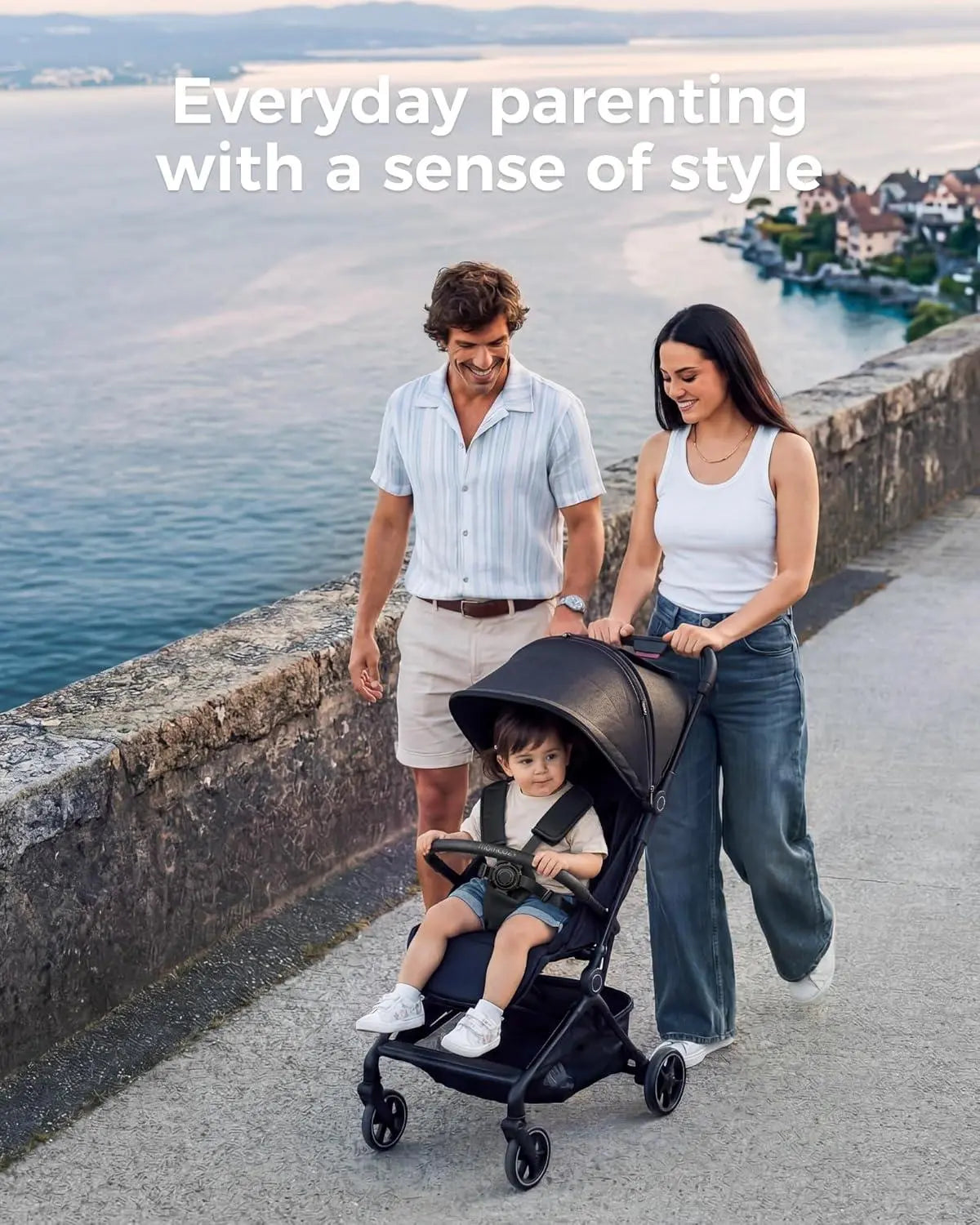 Momcozy Tuckgo Lightweight Travel Stroller, One Click Fold for Toddlers 6M-3Y, 33L Bottom Storage, Compact Easier Air Travel, Travel Bag Included, 3-Position Recline, UPF 50+ Canopy, 5-Point Harness