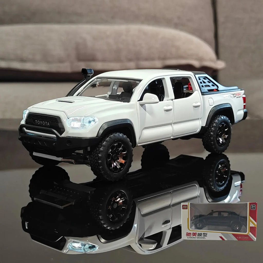 1:32 Metal Toyota Tacoma TRD off Road Pickup Truck Diecast Model Car, Alloy Collectible with Sound & Light, Hobby Item, Birthday Gift for Boys, Display Piece (Diecast Toys Category), Model Cars, with Lights, Toy Car