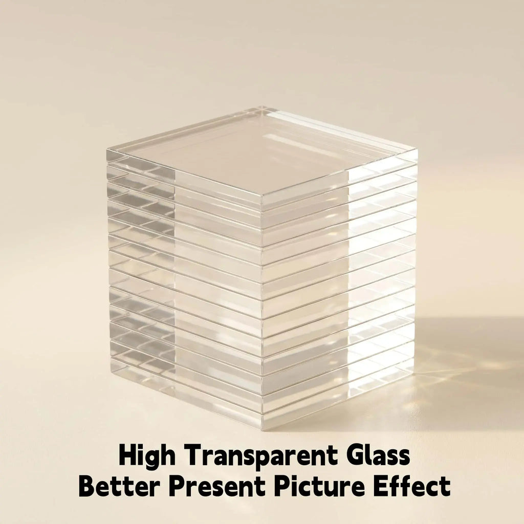 20 Pack Clear Acrylic DIY Fridge Magnets Set with Adhesive Backing - Square Magnetic Photo Frames for Crafts, Custom Photocard Holder for Kitchen, Classroom, Office（2"X2"X0.16"）