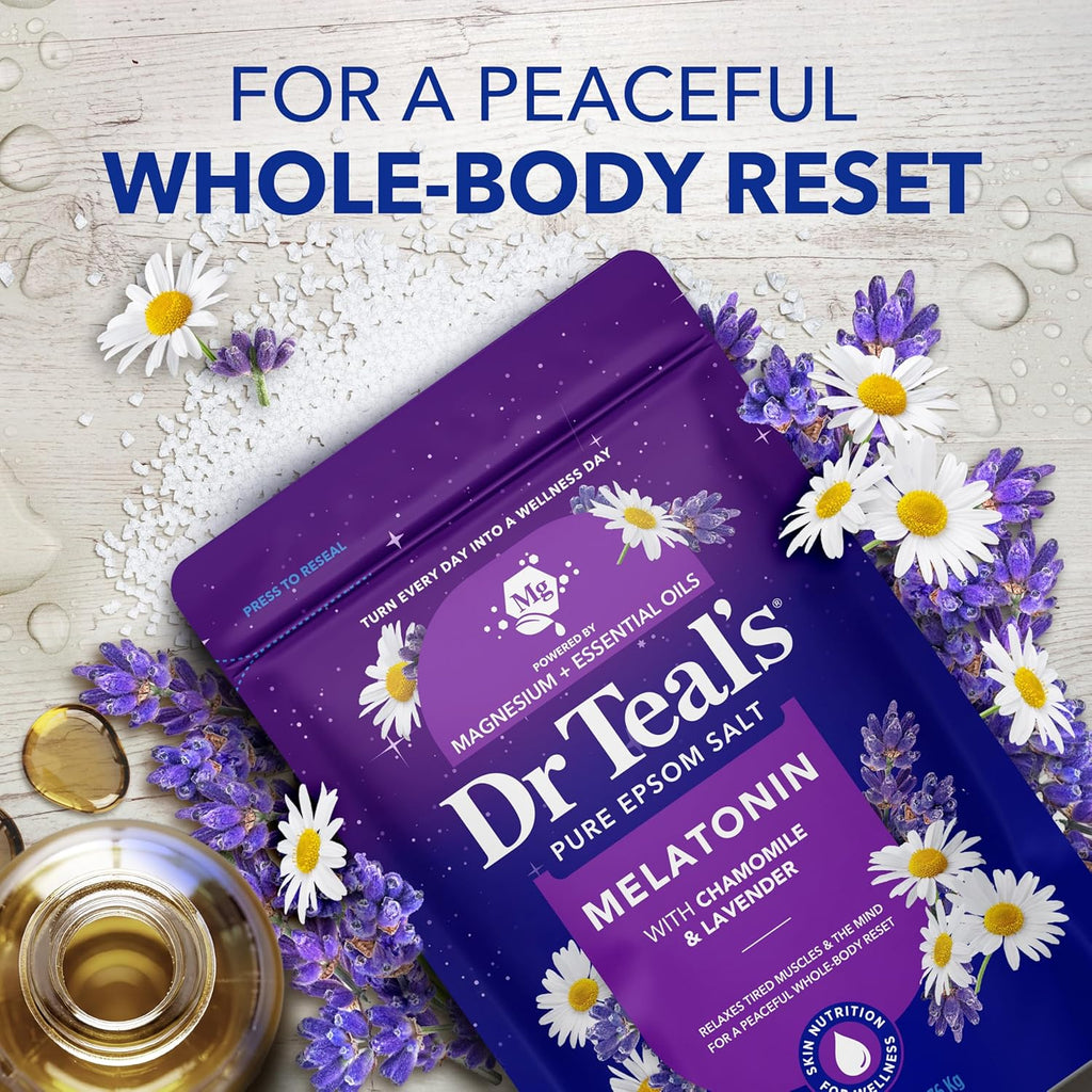 Pure Epsom Salt, Melatonin Sleep Soak with Essential Oil Blend, 3 Lb (Pack of 4)