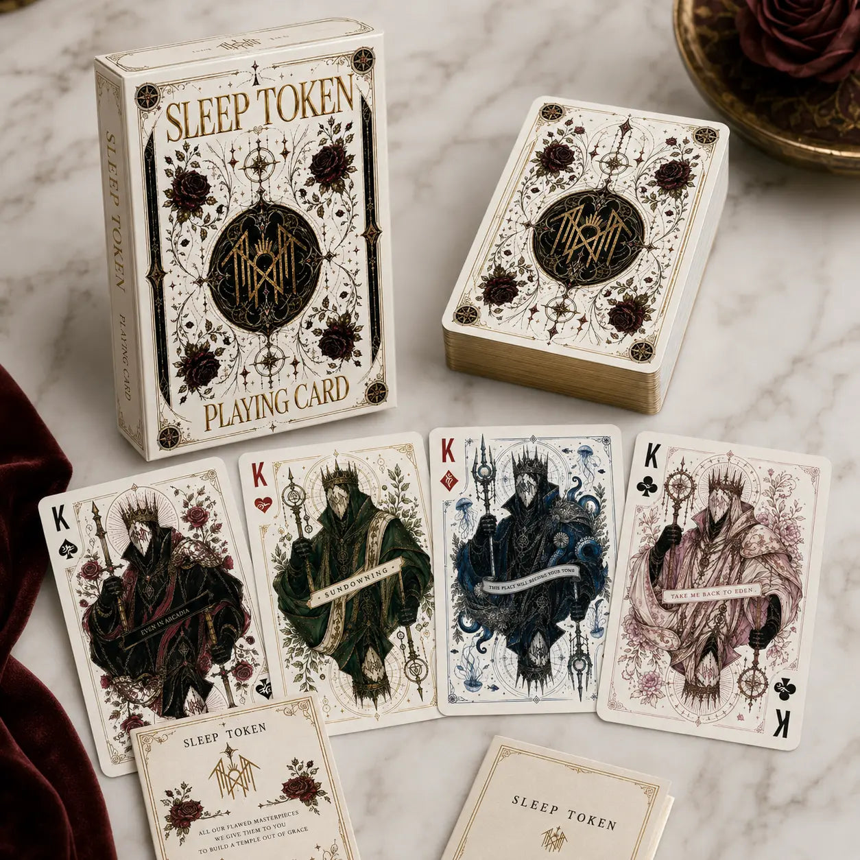 Sleep Token Playing Card Deck - Enchanting Rock Music Collectible for Gamers and Fans | Perfect Gothic Fantasy Gift