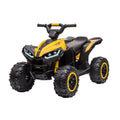 12V Kids Ride on ATV, Electric Battery-Powered Four-Wheeler with Music, Led Lights, Soft Start, USB Port, Treaded Tires, and Adjustable Speed Modes – Ideal for Boys and Girls,Yellow