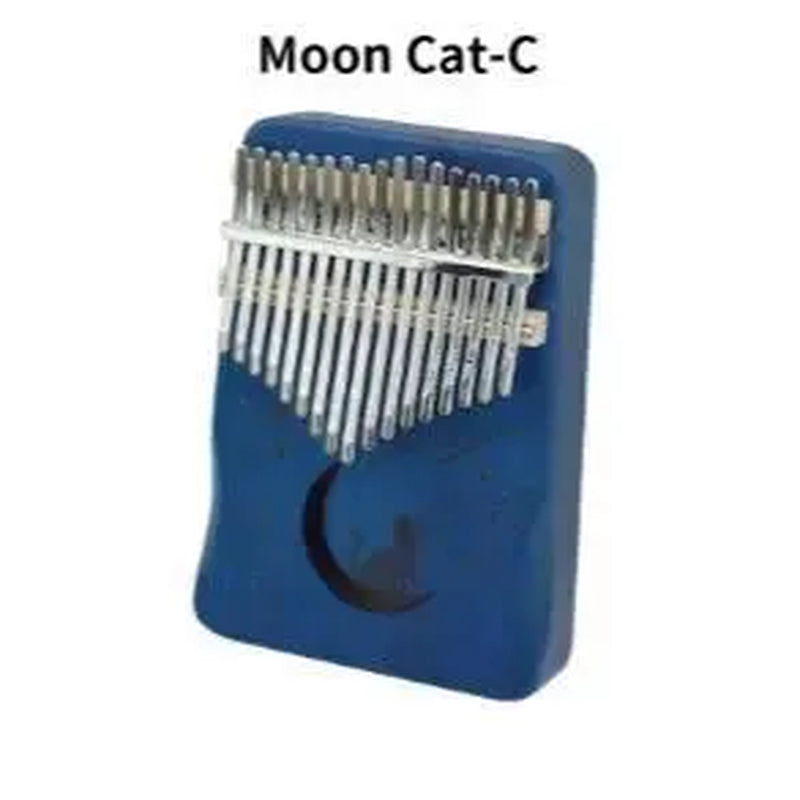 Kalimba Thumb Piano 17 Keys, Portable Mbira Finger Piano Gifts for Kids and Adults Beginners Wood,Summervibes