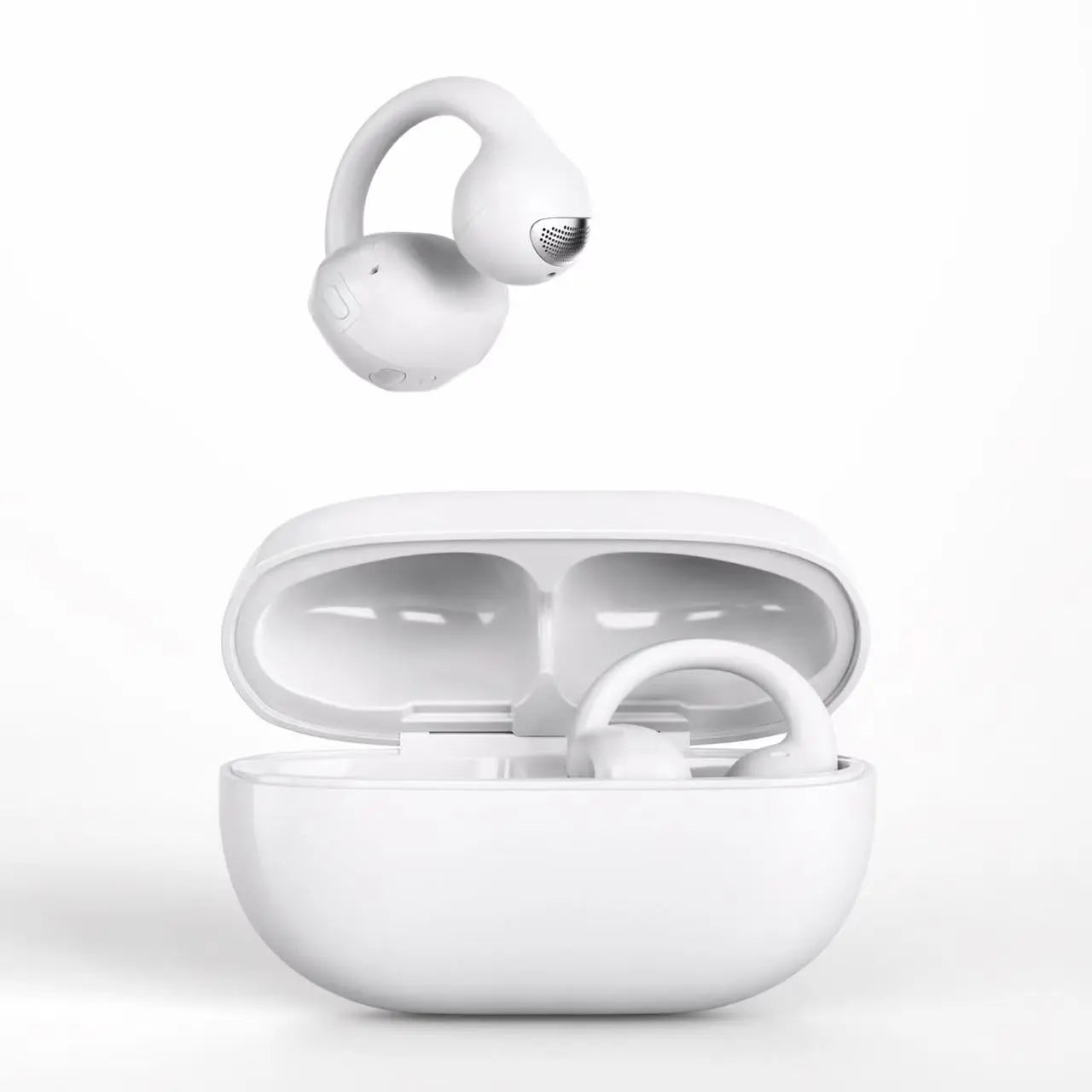Bluetooth 6.0 Open-Ear Clip Wireless Earbuds - 720° Immersive Audio, Built-In Smart Assistance & Voice Control, Noise Cancellation, Lightweight All-Day Comfort, Wireless Invisibly Wearable Open-Ear Headphones for Music Listening, Sports, Listening to Musi