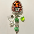 Charmed- Cute Trendy Retractable Badge Reel with Alligator Clip and Colorful Beads. Charms May Vary from Photo but Will Match Colors in Acrylic Piece.