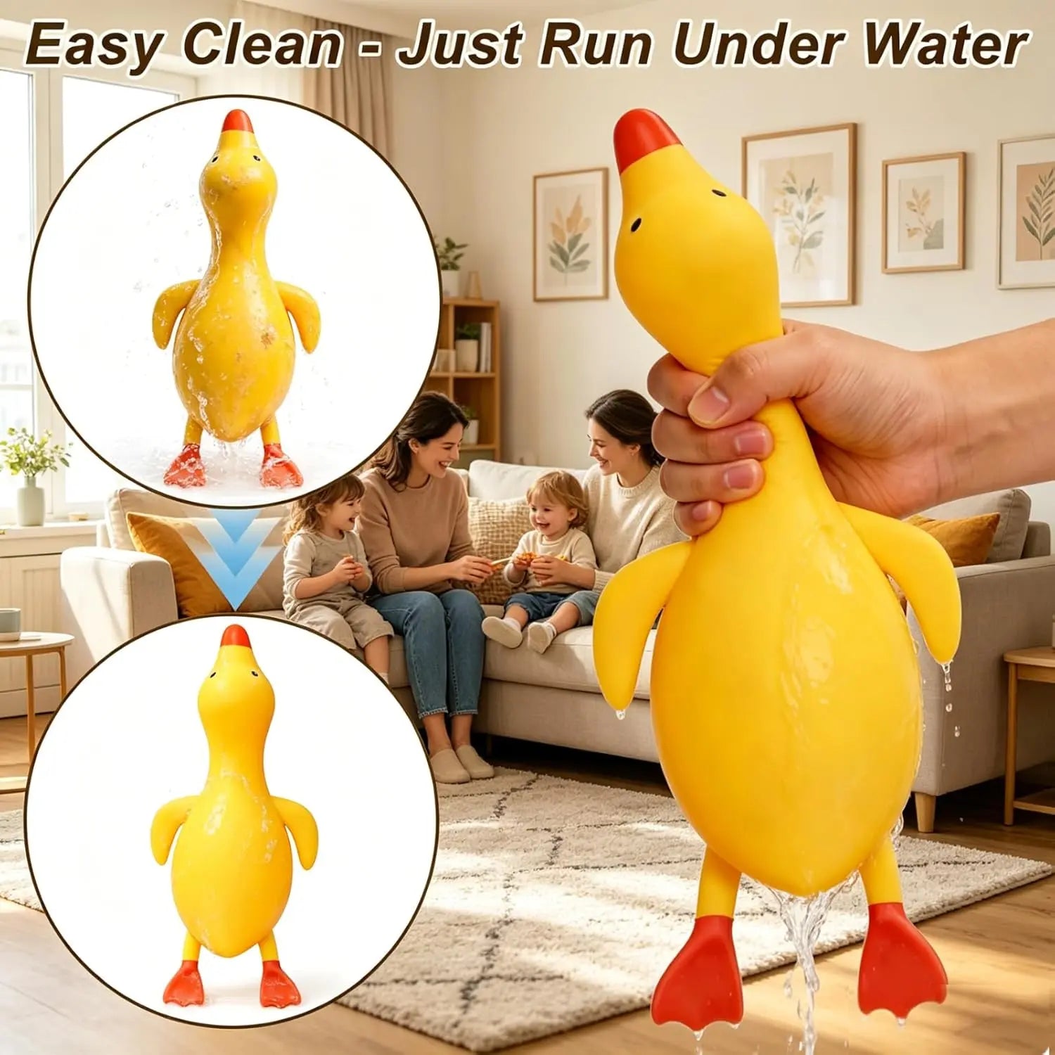 Duck Squishy, Jumbo Squishy Duck Giant Big Realistic Moldable Soft Squishys Slow Rising Stress Ball for Anxiety Stress Party Favor for Adults