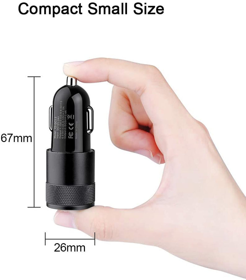 Fast Car Charger, Quick Charging 5.4A/30W Phone USB Adapter Rapid Plug | 2 Port Cigarette Lighter Auto Charger Flush Compatible Samsung, Tablet, Iphone, Ipad, LG, Automobile