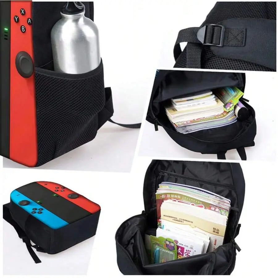 Game Controller - Inspired 3 - Piece Bag Set, Perfect for Gamers, School & Gaming Trips, Ideal for Back - to - School & Gaming Tournaments, Includes Backpack, Crossbody & Pouch, 17In Bookpack