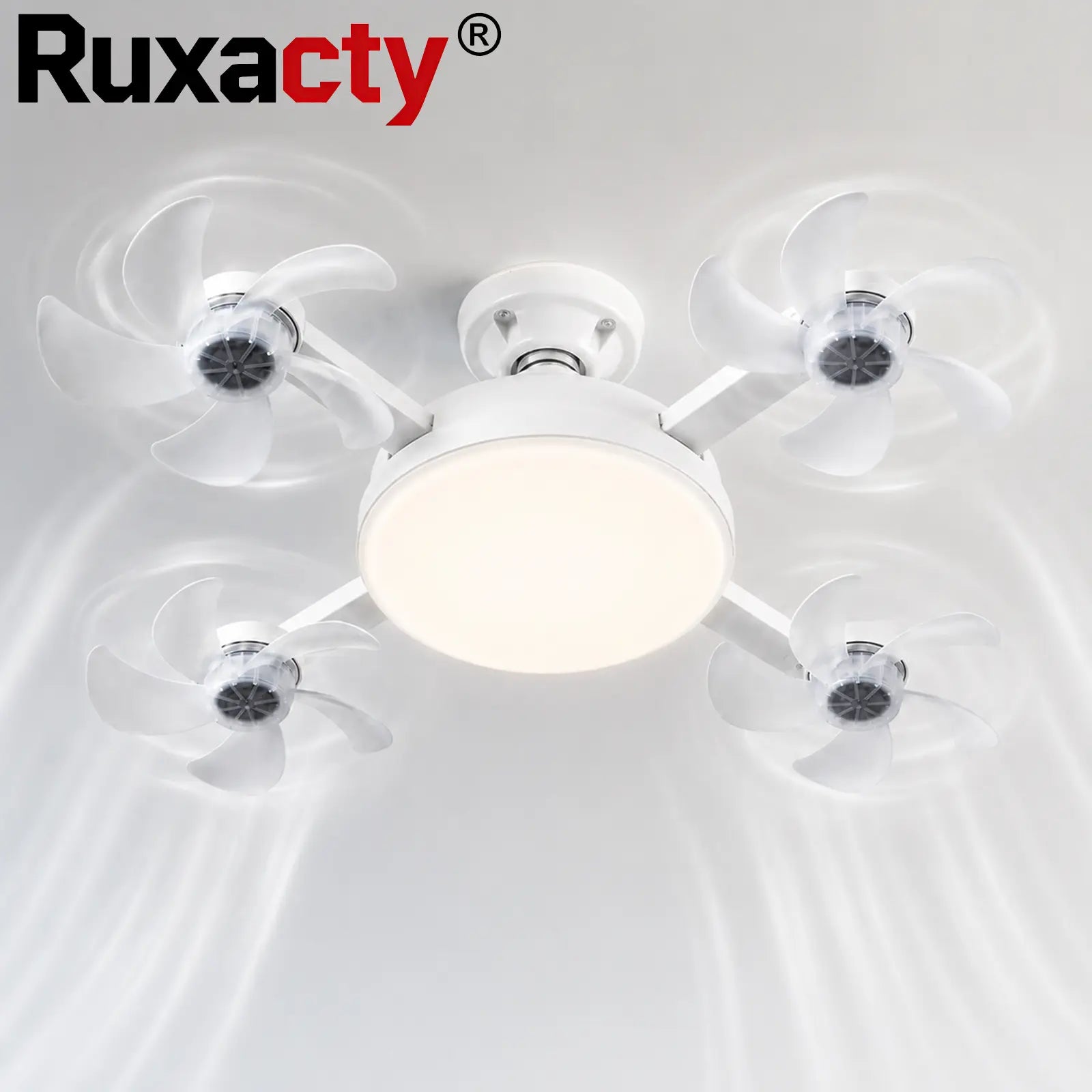 Screw in Ceiling Fan Light with Remote Control 19.7 Inch Foldable LED Socket Fan Light E26 Medium Base Ceiling Fan with 4 Fan Blades Quiet Airflow Bright Lighting Easy Installation for Bedroom Kitchen Garage Office and Dorm