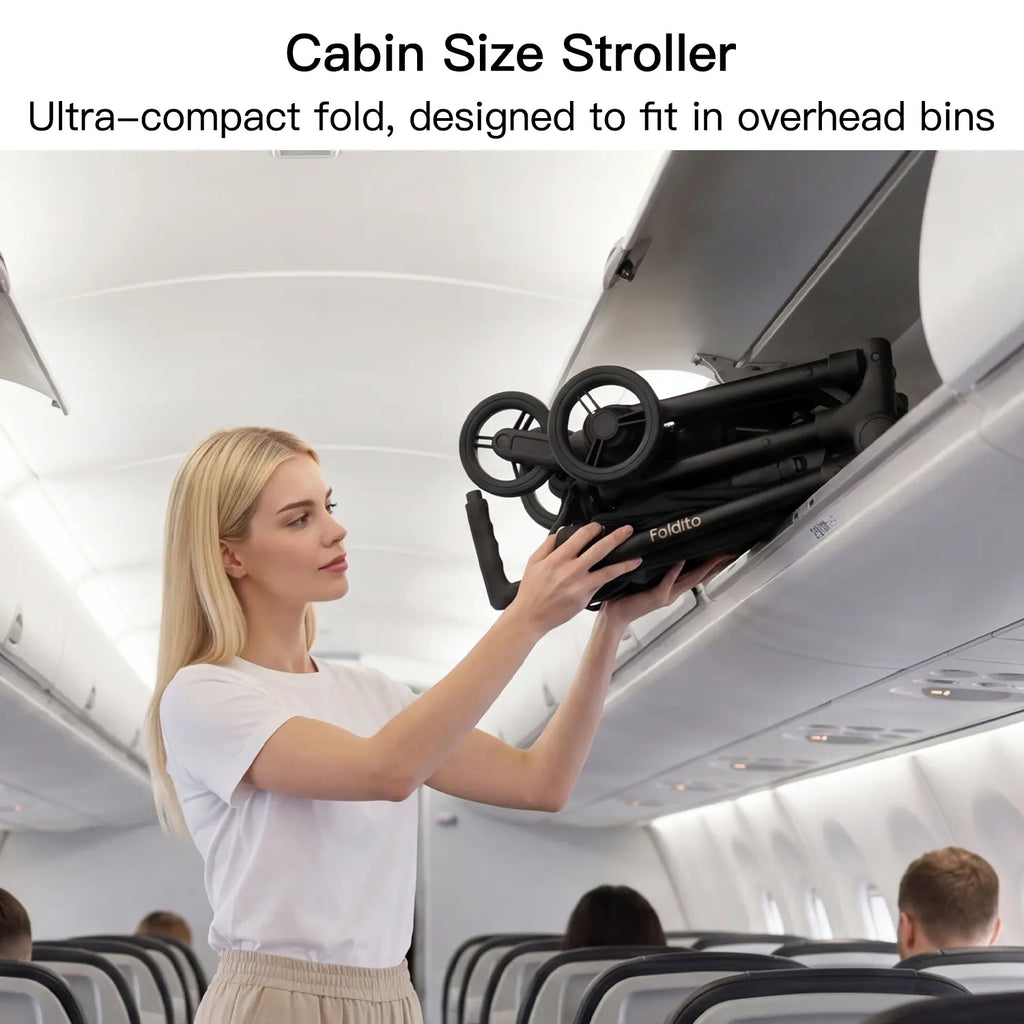 Gromast Cabin-Sized Travel Stroller for Airplane, Ultra Compact & Lightweight – Only 9.9 Lbs, Portable Infant Toddler Baby Stroller, W/Upf 50+ Canopy & Cup Holder