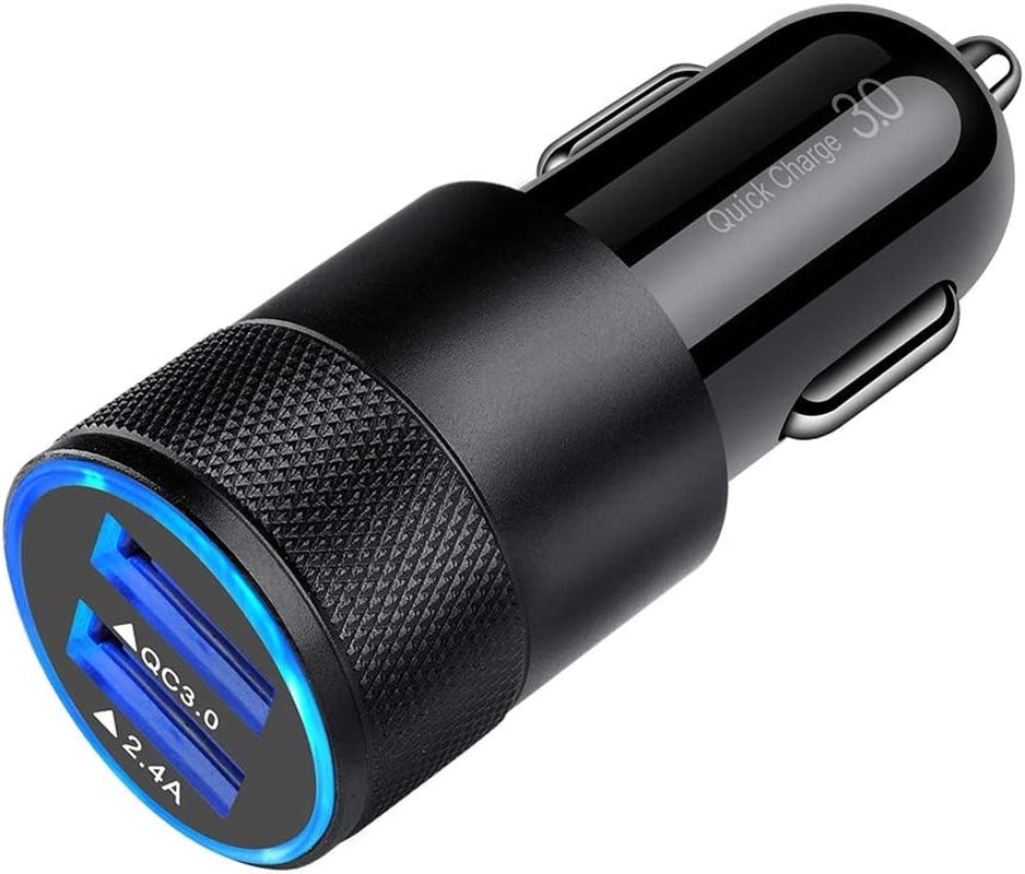 Fast Car Charger, Quick Charging 5.4A/30W Phone USB Adapter Rapid Plug | 2 Port Cigarette Lighter Auto Charger Flush Compatible Samsung, Tablet, Iphone, Ipad, LG, Automobile
