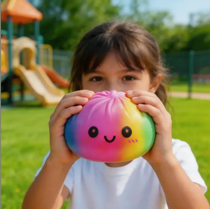 New Giant Glitter Rainbow Dumpling Squishy - 25Cm/15Cm Sizes, Foam Material, Ultra Soft Slow Rebound, Adorable Fidget Toy, Anxiety Relief Sensory Stress Reliever for Kids, Birthday Gift (No Box), Squishies, Fidget Toys