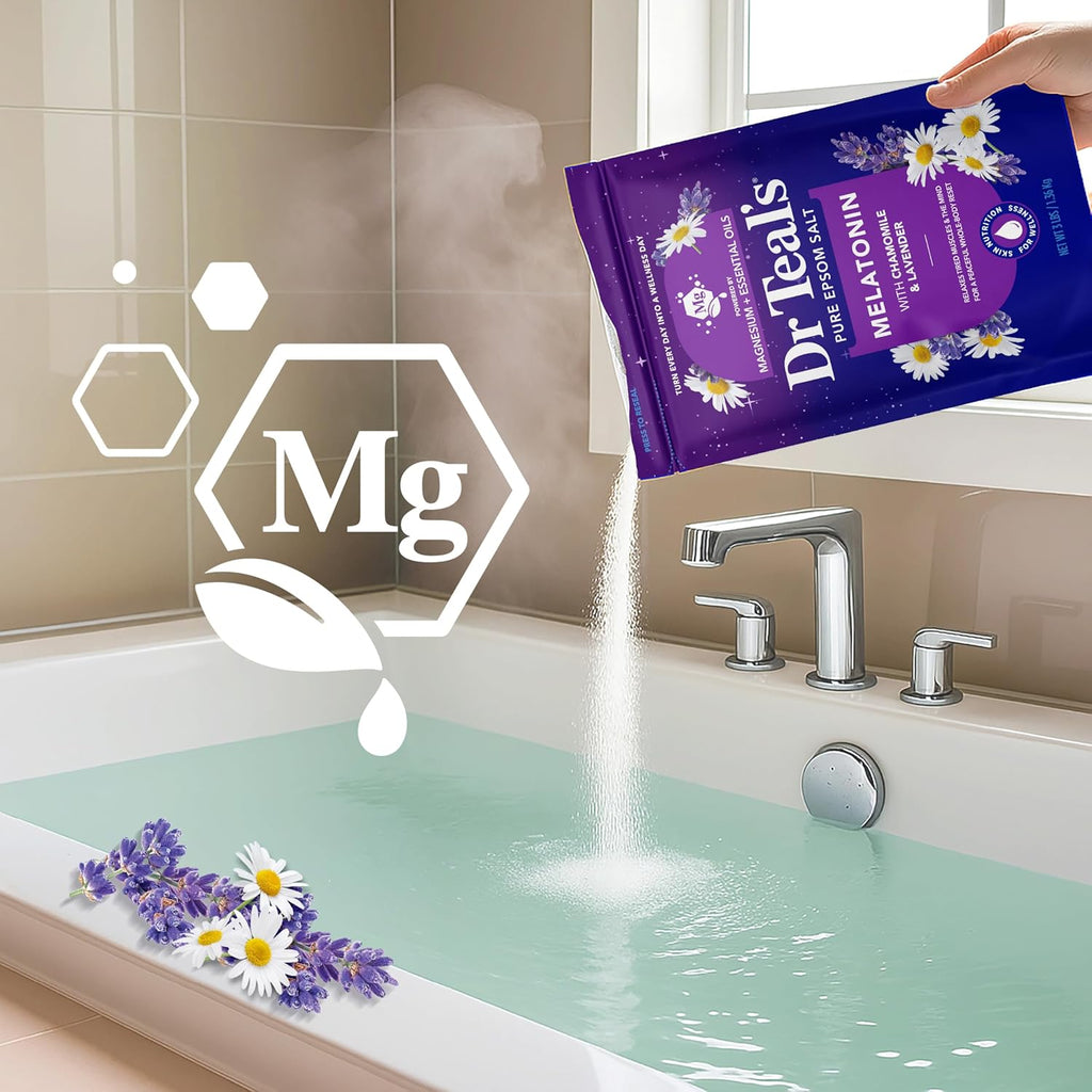 Pure Epsom Salt, Melatonin Sleep Soak with Essential Oil Blend, 3 Lb (Pack of 4)