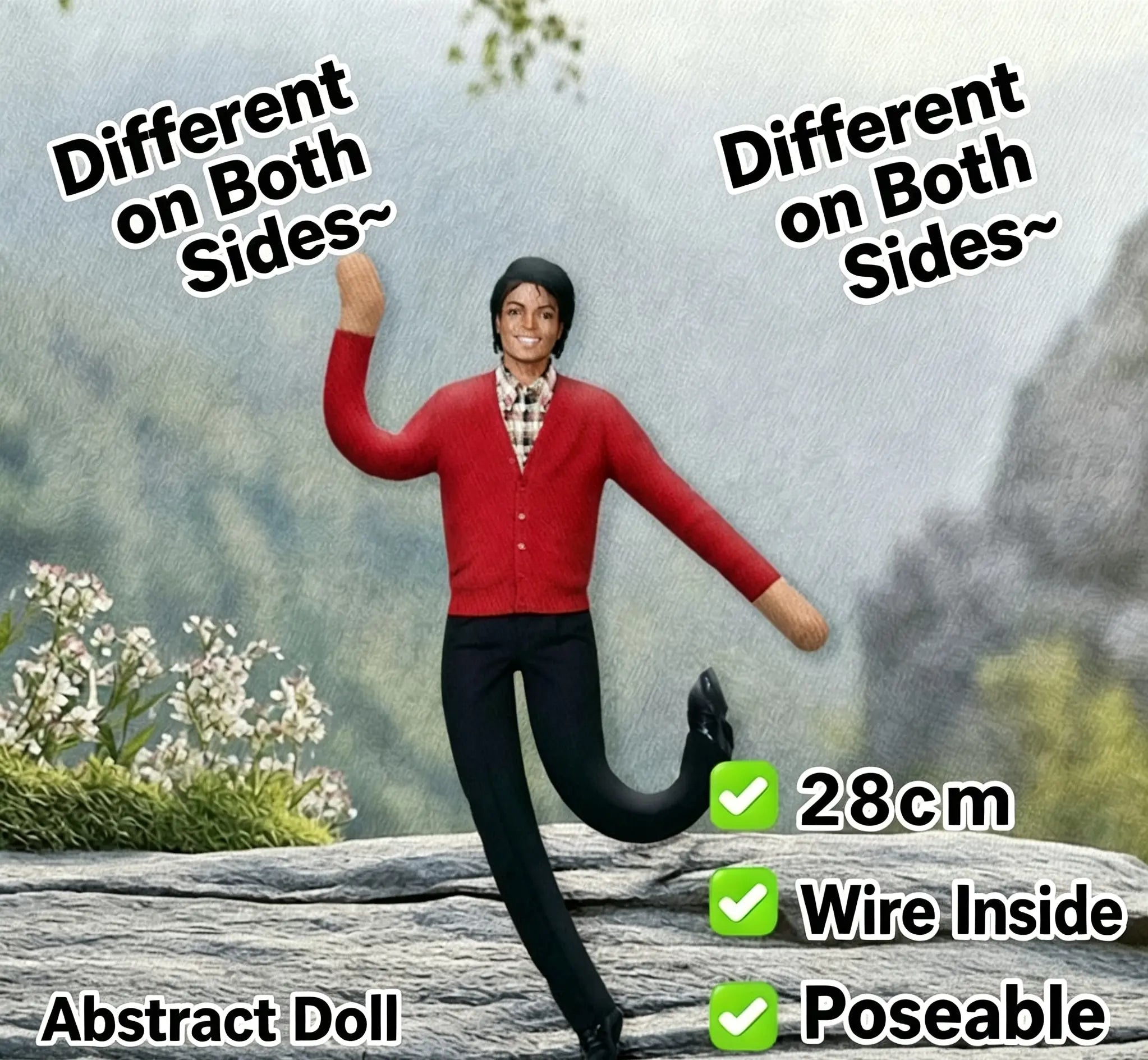 Michael Jackson Doll, MJ Doll, Cosplay Prop, Soft Huggable Plush Toy, Human-Shape Abstract Articulated Action Figure, Room Decor Gift