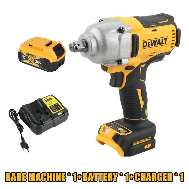 Dewalt Brushless Cordless Impact Wrench - DCF900, 20V, 850 Nm High Torque, Multi-Speed, 1/2" Drive, Hog Ring Anvil, with Battery, for Auto&Indus. & DIY Enthusiasts