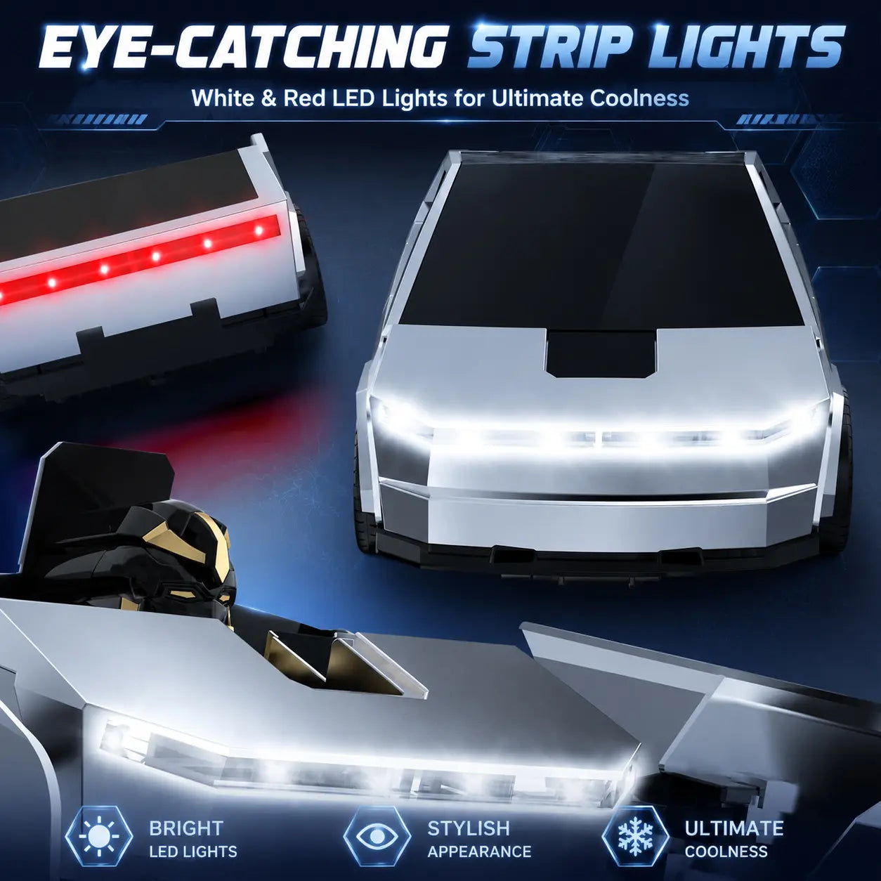 Cyber RC Transforming Car Toy, 4WD Drift Remote Control Truck with One-Button Automatic Transformation, 360° Spin & LED Lights, Futuristic Robot Vehicle Gift for Kids Tibibee Transform Easter Gift Set 4-7 8-12 High-Quality Ab Plastic Crawlers