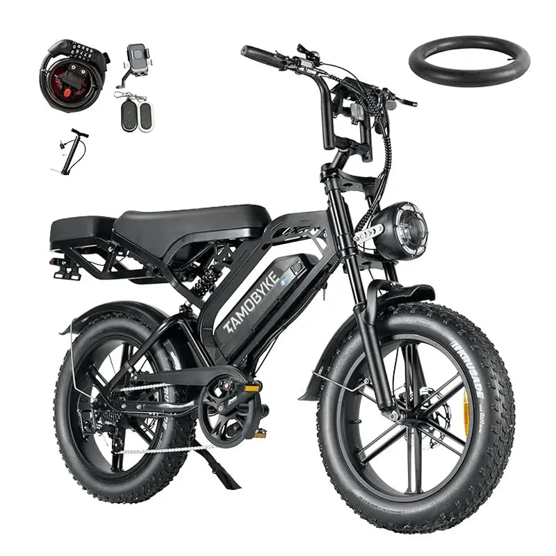 【NEW】TAMOBYKE Moped Style 1500W/2000W E-Bike,Max Speed 30Mph/34Mph,34-80Miles PAS Range,48V15.6Ah/20.8Ah Battery,Built-In Alarm,Color LCD Display, Support Cruise Control, Setting Speed Limit, NFC & Password Unlock, 20'' Fat Tire，Ul Safety Certified.