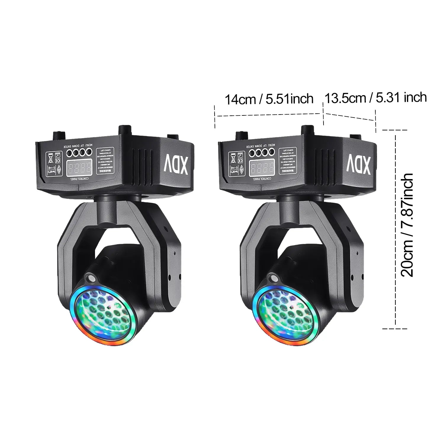 XDV 32W Mini Moving Head Light, 3-In-1 RGBW Bee Eye DJ Stage Lights with Green Laser & Halo Effect, Sound Activated DMX Control for Party Disco Wedding Ktv，Halloween Party