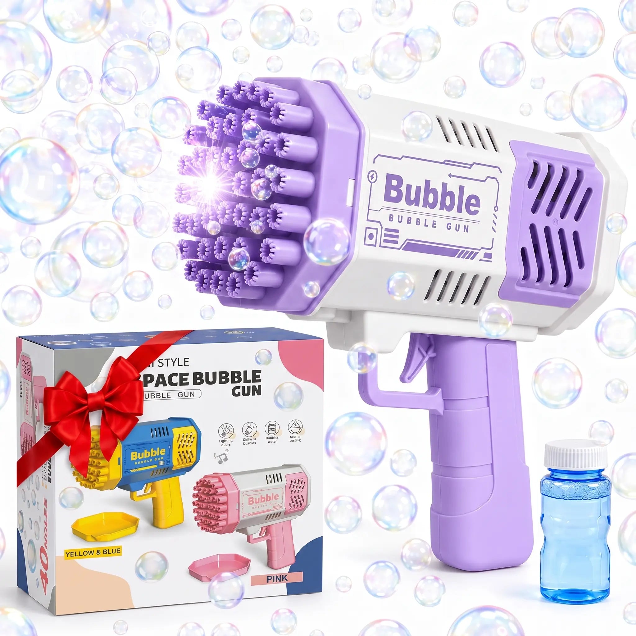 Unisex Handheld Automatic Bubble Machine Gun Toy - No Batteries Required, 4+ Yrs Kids Cool Toys, Bubble Maker for Summer Beach Birthday Gatherings