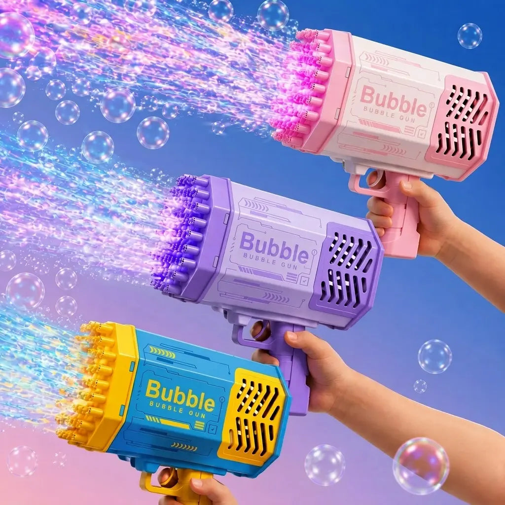 Unisex Handheld Automatic Bubble Machine Gun Toy - No Batteries Required, 4+ Yrs Kids Cool Toys, Bubble Maker for Summer Beach Birthday Gatherings