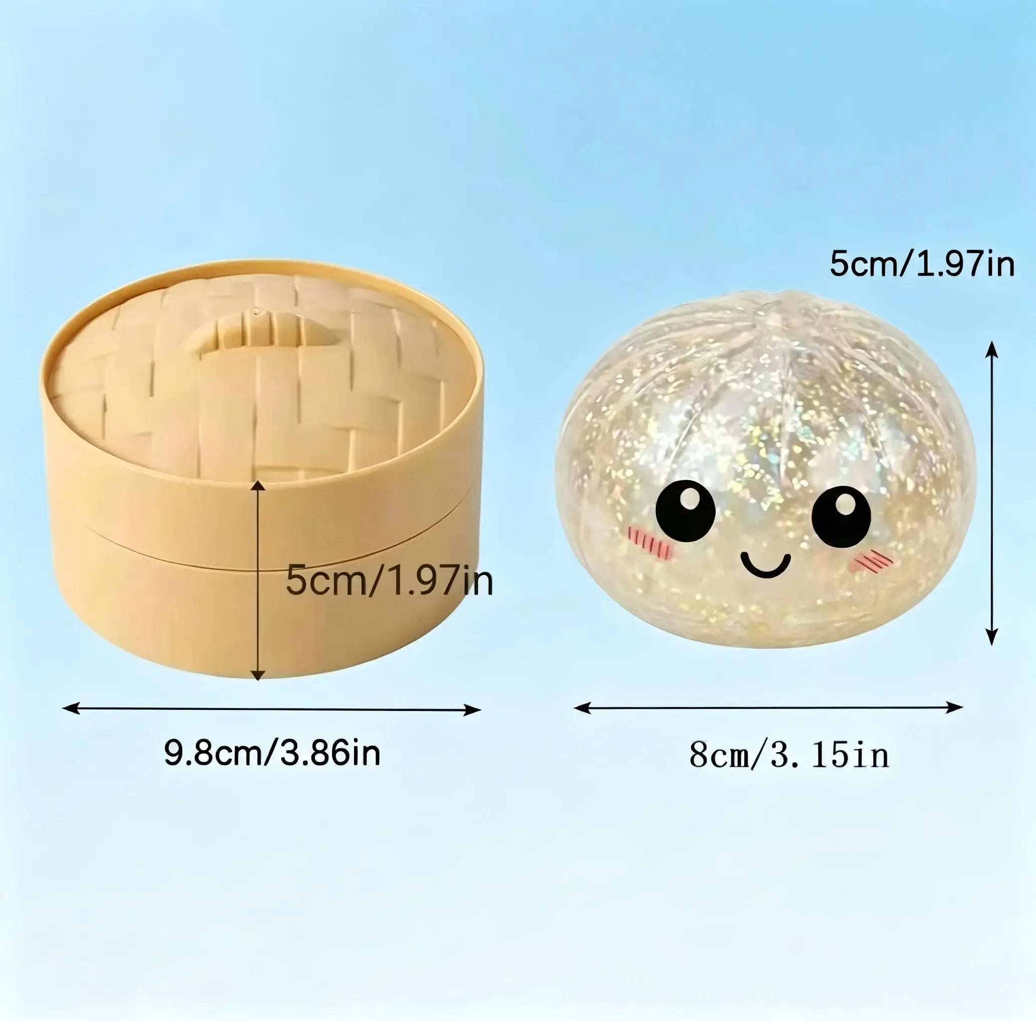 Rui Rui Cute Squishy Dumpling Fidget Toy - Soft TPR Mini Squishies Toys with Mini Steamer Basket, Lovely Facial Patterns, Unisex Sensory Products, Cute Girly Gifts for Kids Favorites Stress Relief Decoration