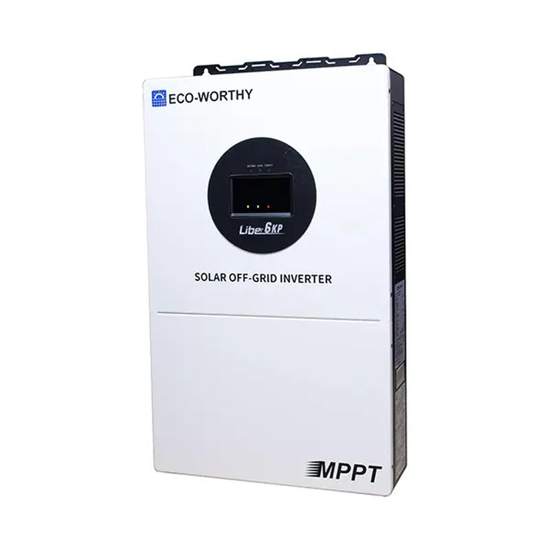 ECO-WORTHY 5.12Kwh 48V 100Ah Lithium Lifepo4 Battery+6Kw 48V Off-Grid Inverter for Home Backup, Emergency Use