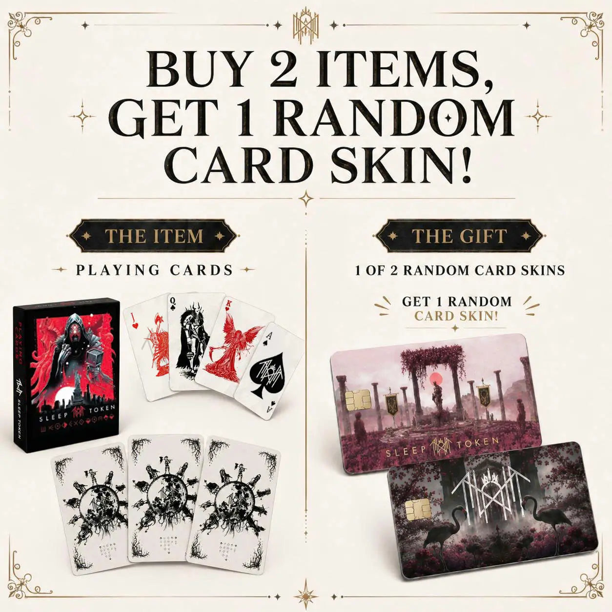 Sleep Token Playing Card Deck - Enchanting Rock Music Collectible for Gamers and Fans | Perfect Gothic Fantasy Gift