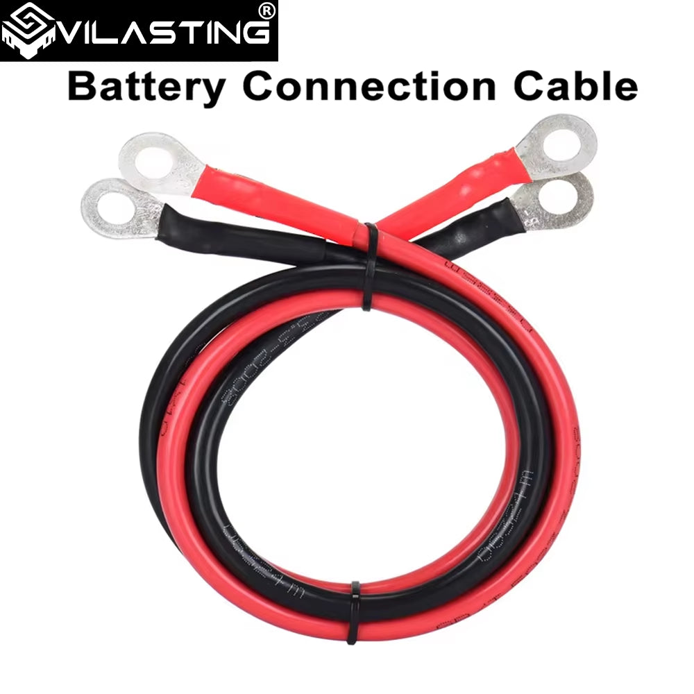 VILASTING Battery Inverter Cable Set with Terminals 8/6AWG Stranded Copper Cord Solar Power Connection Wire with Lug
