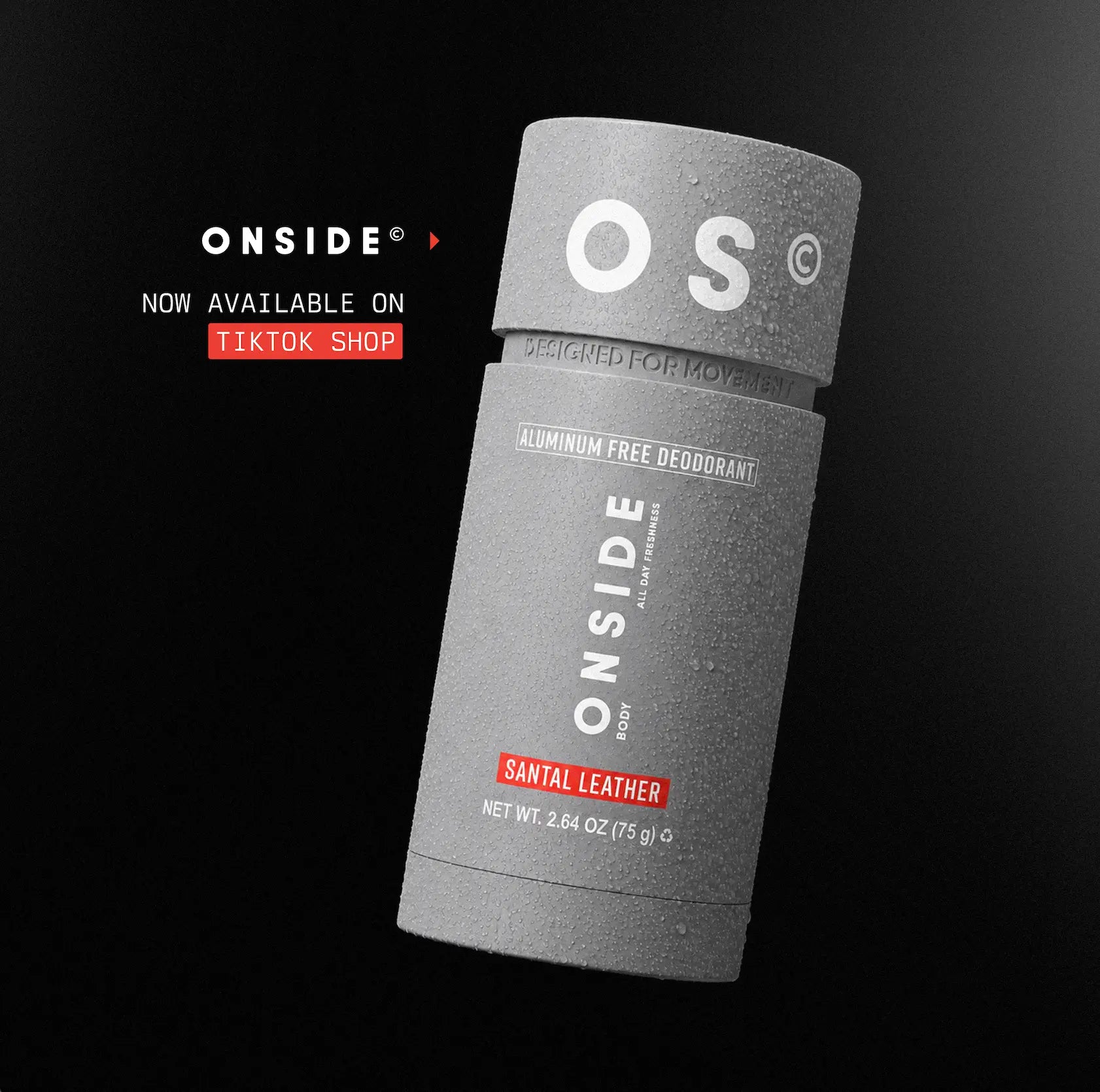 ONSIDE High Performance Deodorant | Aluminum Free | 48-Hour Odor Protection | Dermatologist Tested | Gentle on Skin, Built for Active Lifestyles | Santal Leather & Eucalyptus Mint | Performance Care