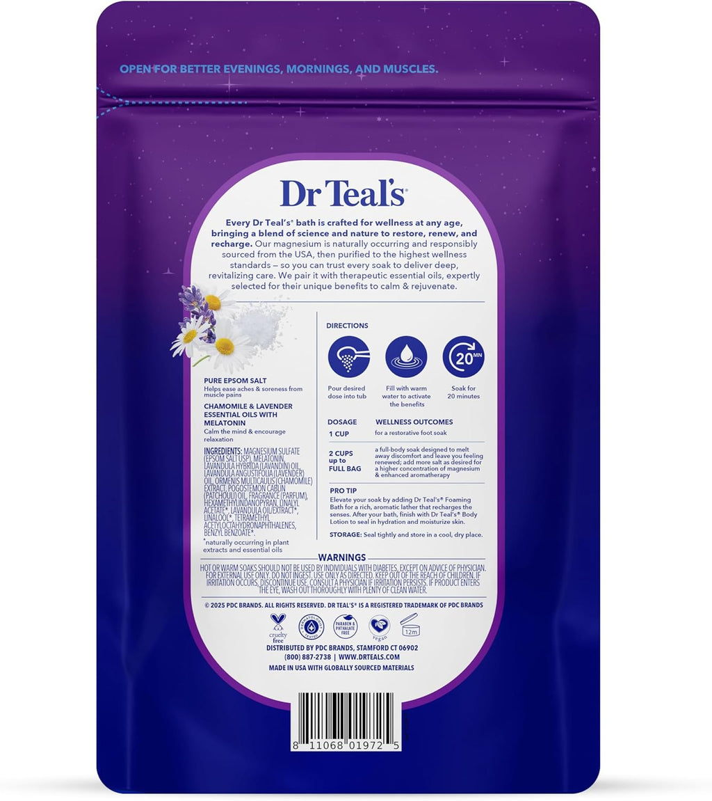 Pure Epsom Salt, Melatonin Sleep Soak with Essential Oil Blend, 3 Lb (Pack of 4)